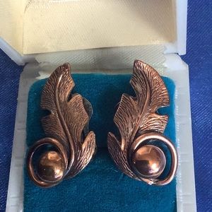 Vintage Copper by Bell ClipOn Earrings